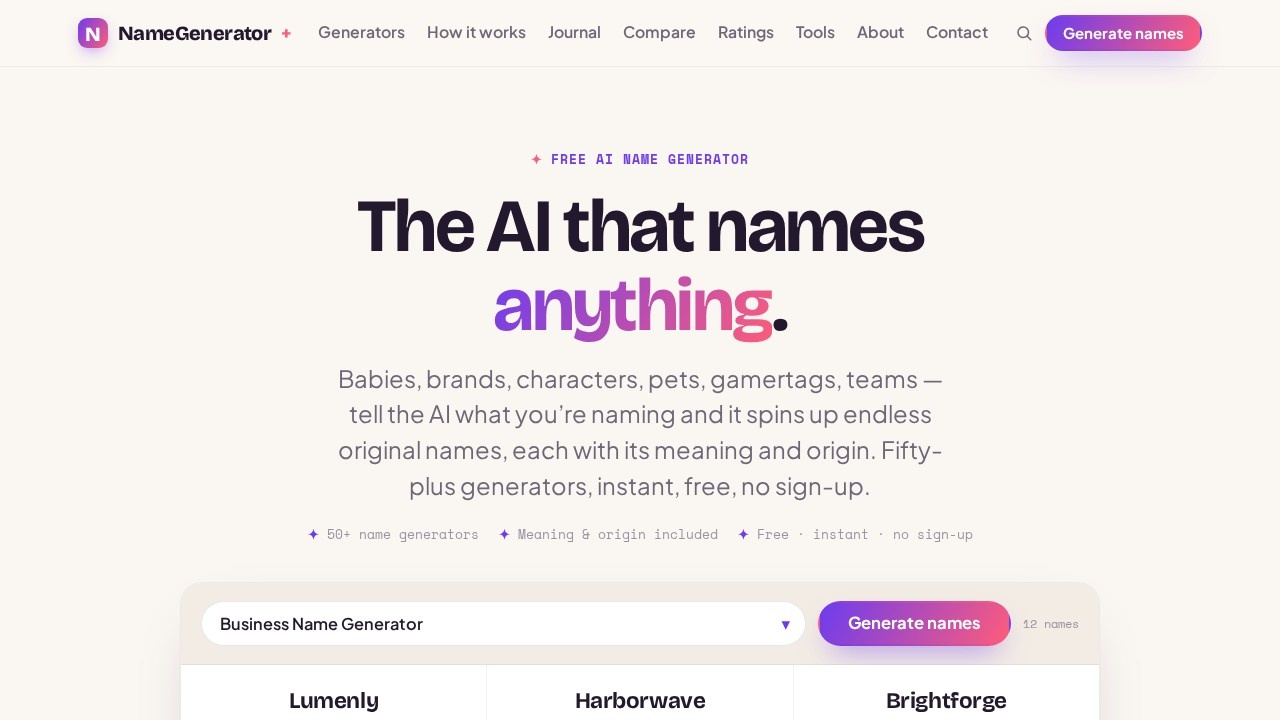 Name Generator screenshot