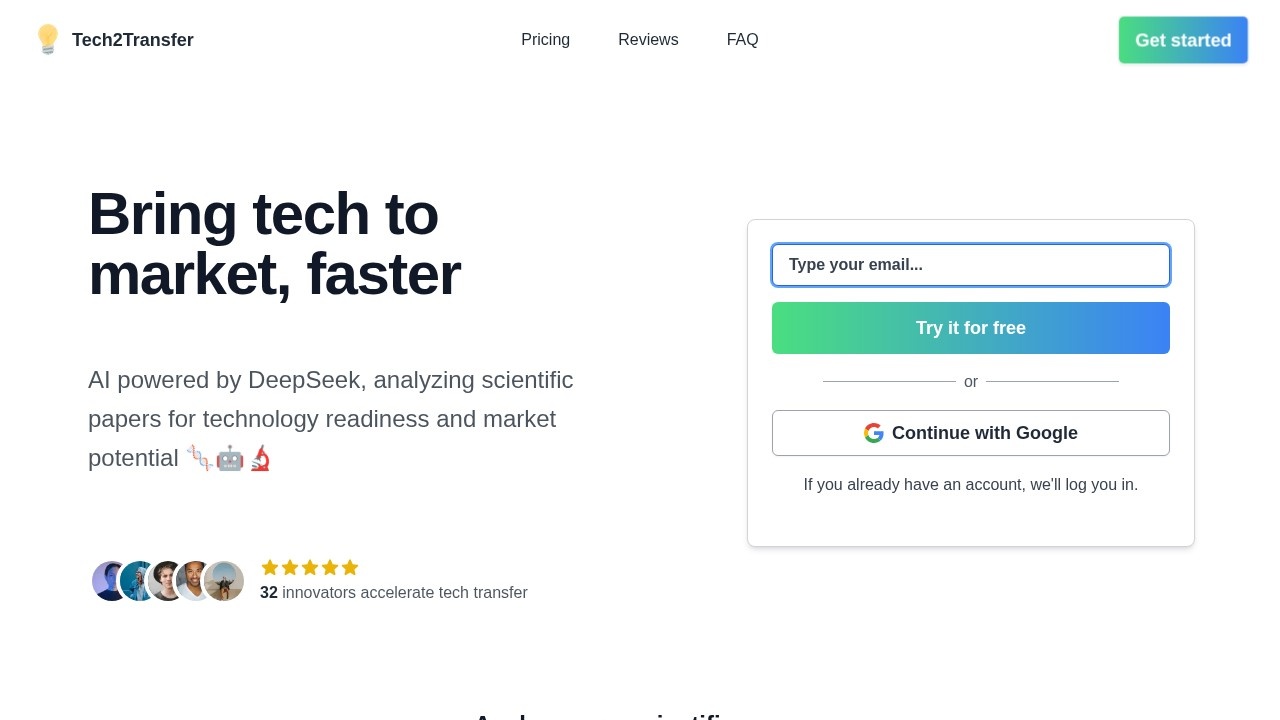 Tech2transfer screenshot