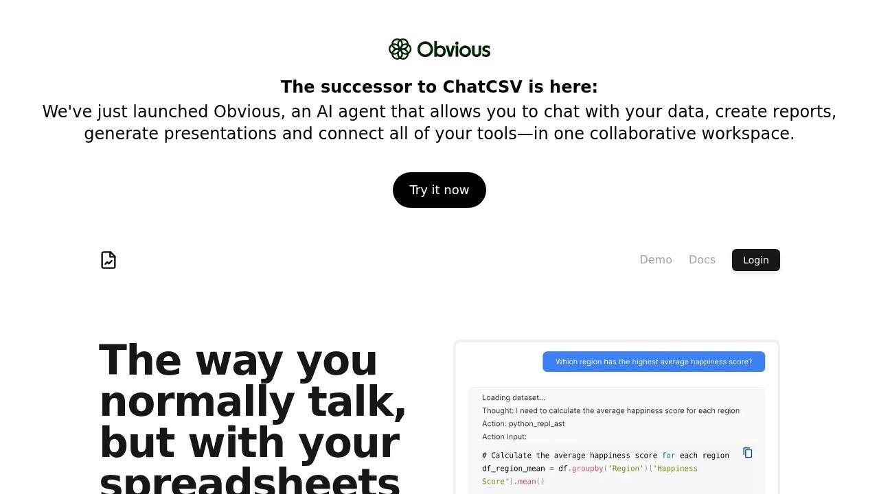 Chatcsv Co screenshot