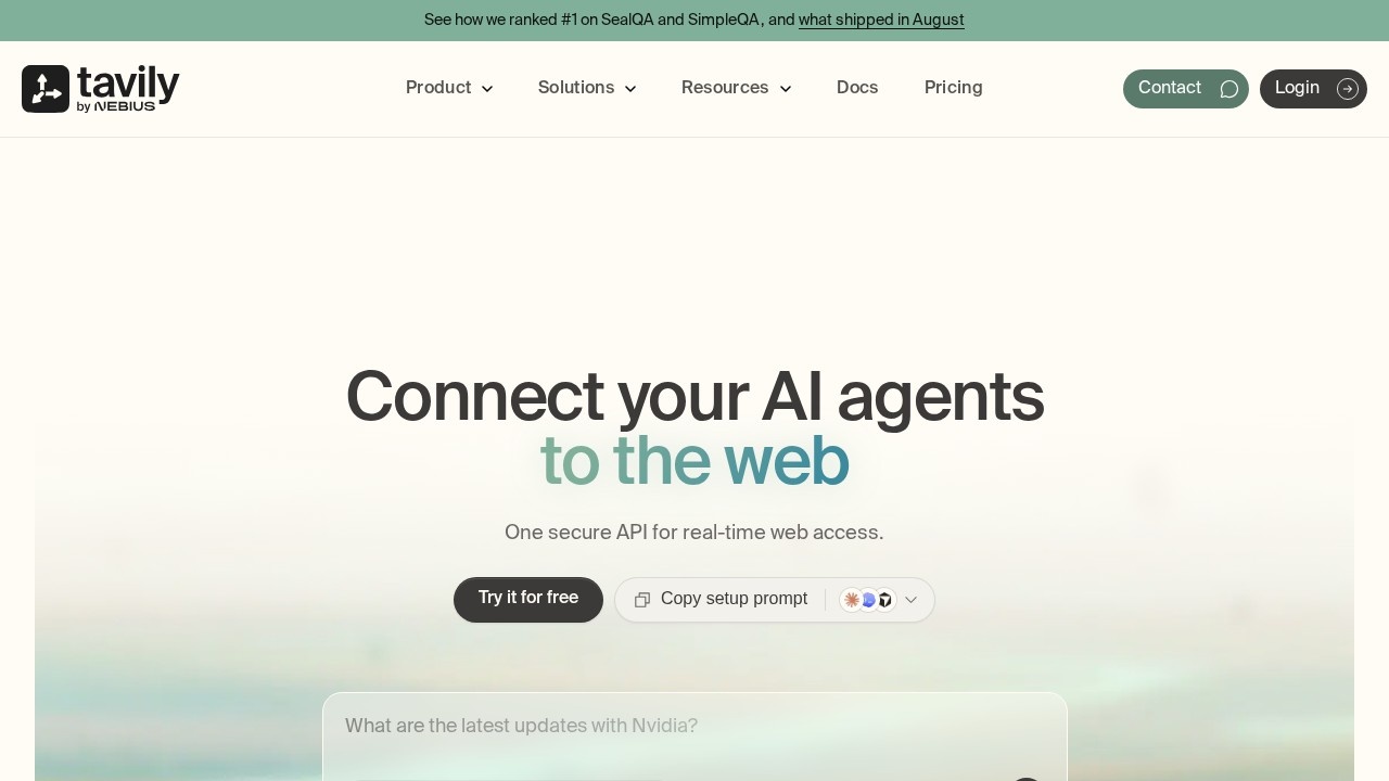 Tavily screenshot