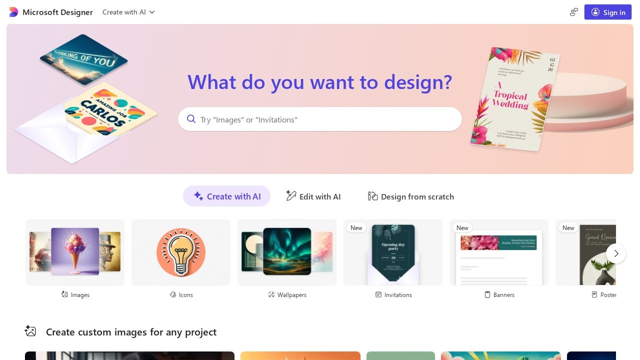 Microsoft Designer screenshot