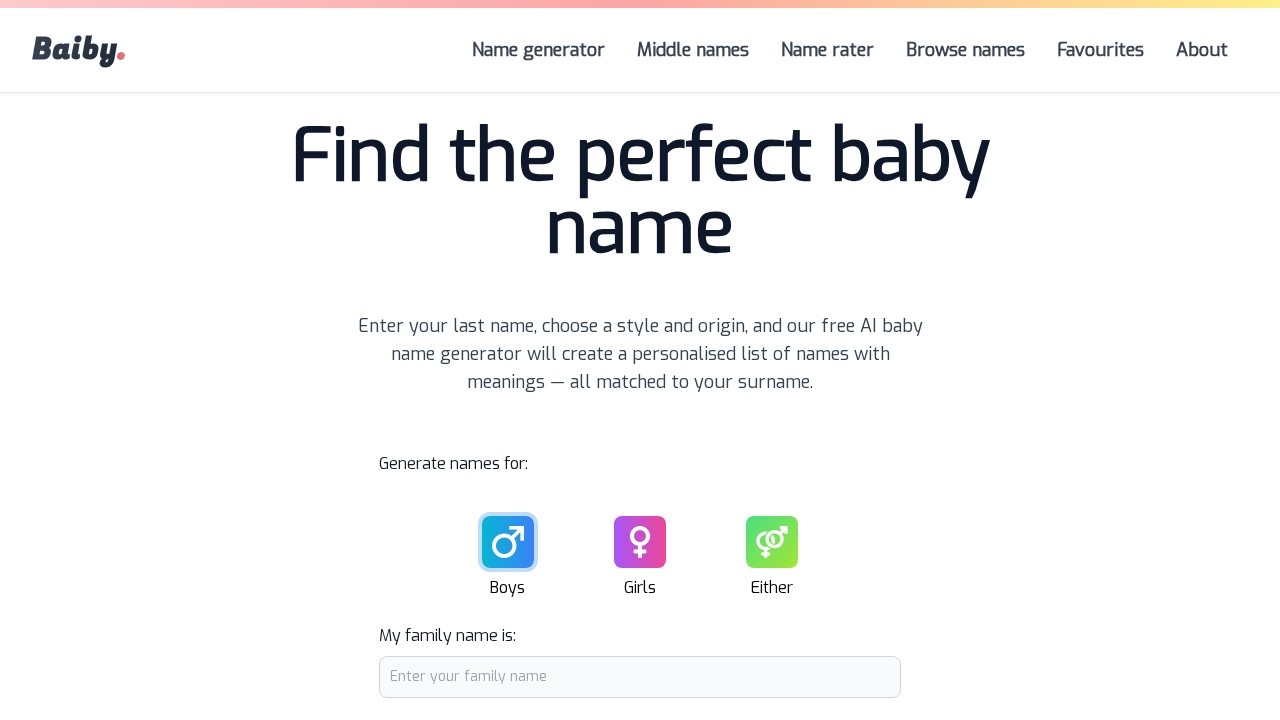 Baiby Baby Name Generator screenshot